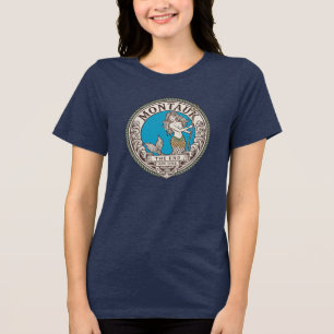 Montauk Mermaid The End New York fishing vacation Tri-Blend Shirt