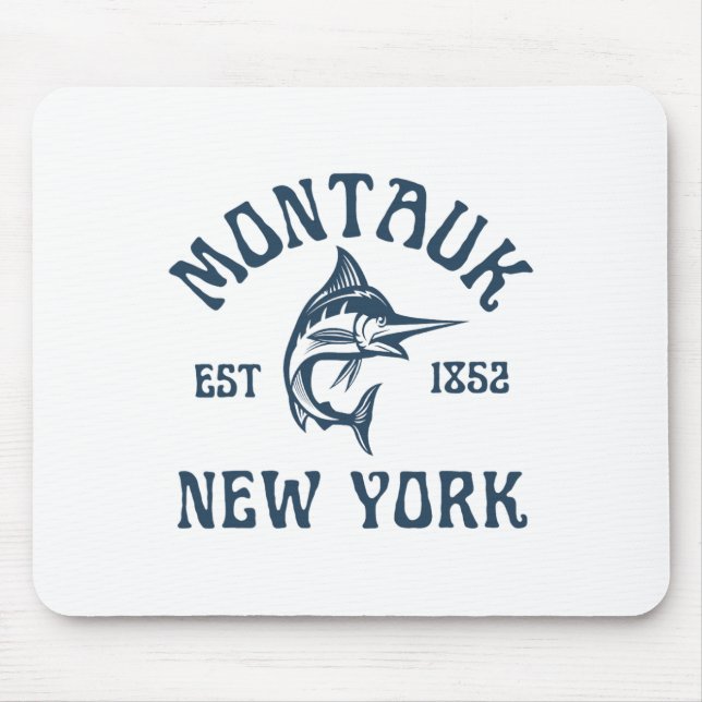 Montauk New York Fishing Marlin Travel Fish Beach  Mouse Pad (Front)