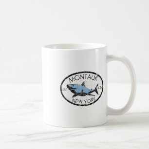 Montauk New York Fishing Shark Fish Beach Boating Coffee Mug