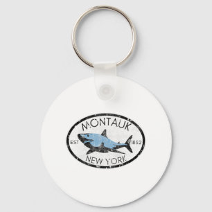 Montauk New York Fishing Shark Fish Beach Boating Keychain