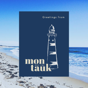 Montauk New York modern handpainted lighthouse Postcard