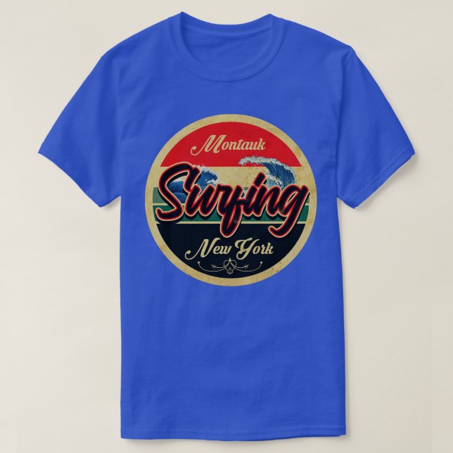 Montauk New York Surfing T-Shirt (Design Front)