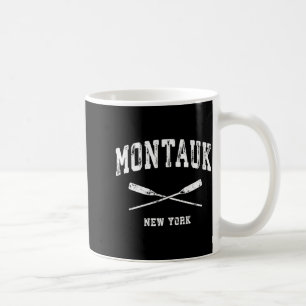 Montauk New York Vintage Nautical Crossed Oars Coffee Mug
