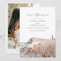 MONTAUK NEW YORK Watercolor Beach Save the Date In