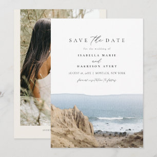 MONTAUK NEW YORK Watercolor Beach Save the Date Invitation