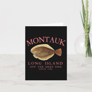 Montauk Off The Deep End Lucky Fluke Fishing Peach Card