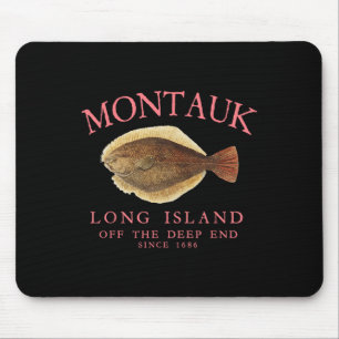 Montauk Off The Deep End Lucky Fluke Fishing Peach Mouse Pad