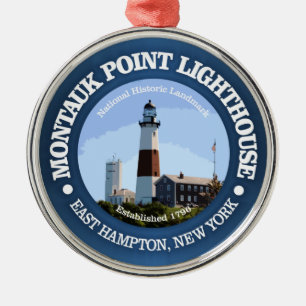 Montauk Point Light Metal Ornament