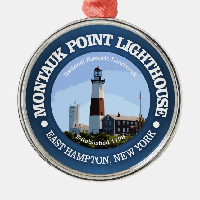 Montauk Point Light Metal Ornament (Front)