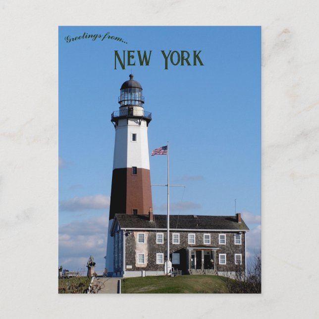 Montauk Point Light New York Postcard (Front)