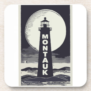 Montauk Point Lighthouse Moon Coaster