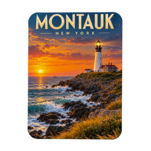 Montauk Point Lighthouse Sunset New York Magnet