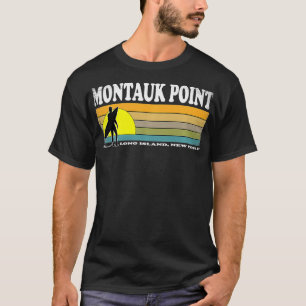 Montauk Point Long Island Retro Surfing Souvenir T-Shirt