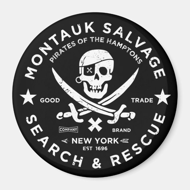 Montauk Salvage Co. 2" Magnet v1 (Front)