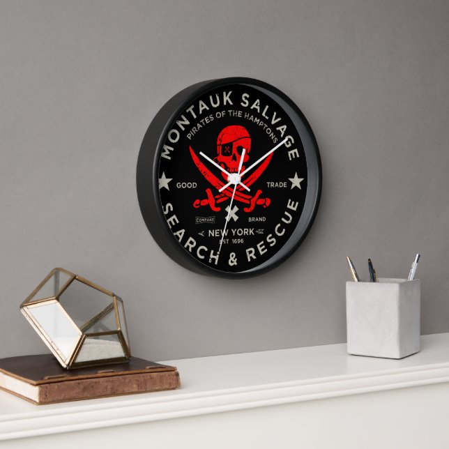 Montauk Salvage Co. Pirate Clock (Office)