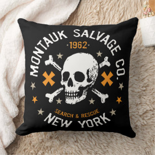 Montauk Salvage Co. Skull Logo Coussin 6