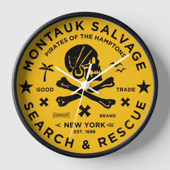 Montauk Salvat Co. Pirate Wall Horloge v2 (Recto)