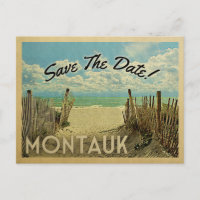 Montauk Save The Date Vintage Beach Nautical