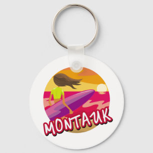 Montauk Surfer Female Keychain