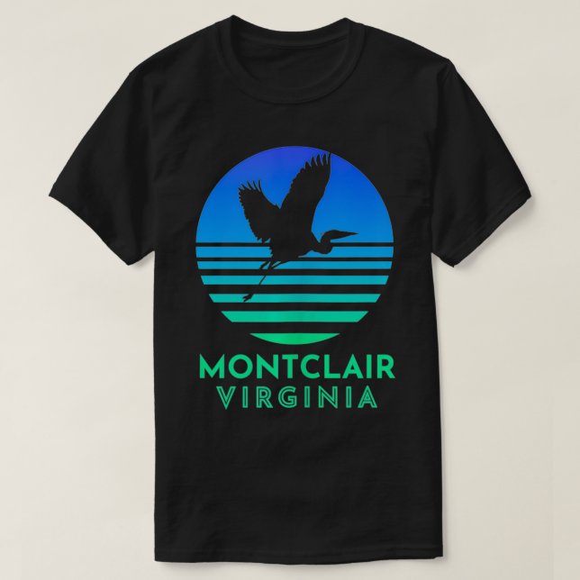 Montclair Virginia Heron Blue Sunset  T-Shirt (Design Front)