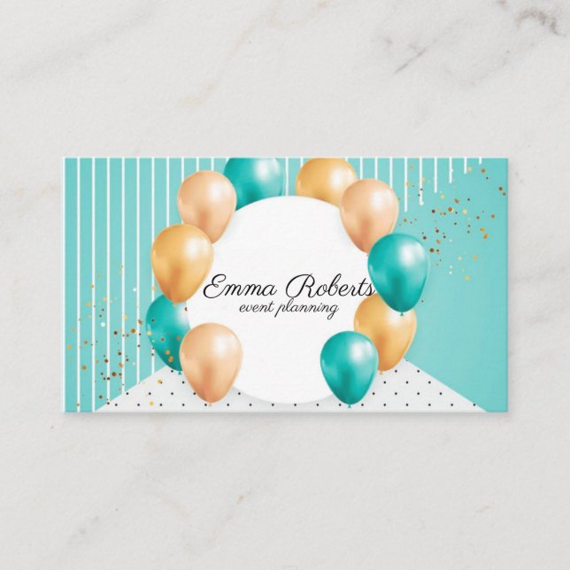 Monte Carlo Blue Event Planning Business Card (Front)