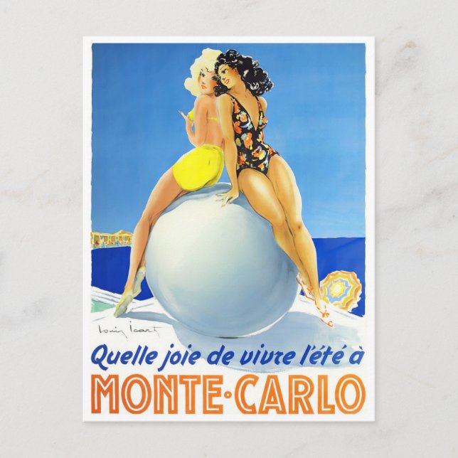 Monte Carlo Monaco France vintage travel Postcard (Front)