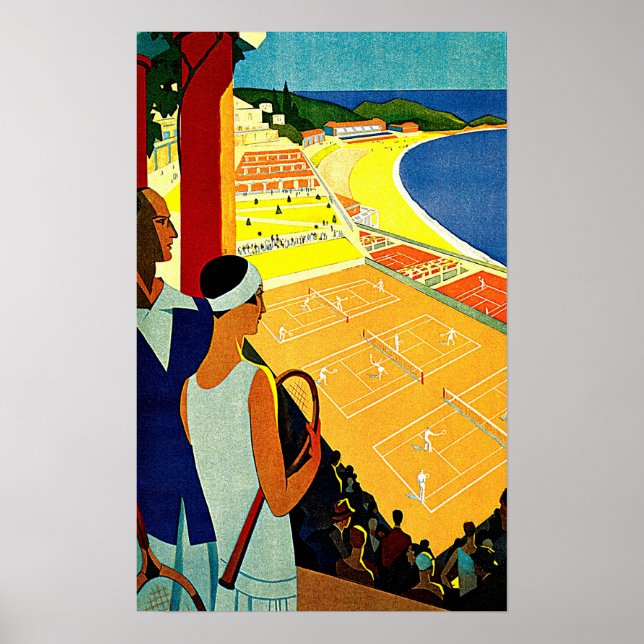 Monte Carlo Monaco Tennis Travel Art Poster (Front)