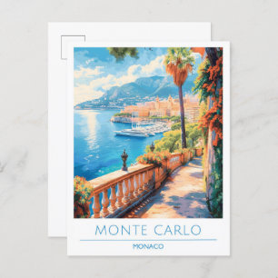 Monte Carlo Monaco Vintage Travel  Postcard