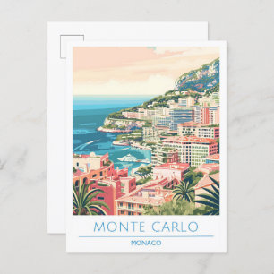 Monte Carlo Monaco Vintage Travel  Postcard