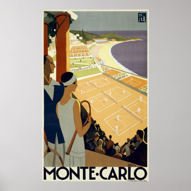 Monte Carlo Monaco Vintage Travel Poster (Front)