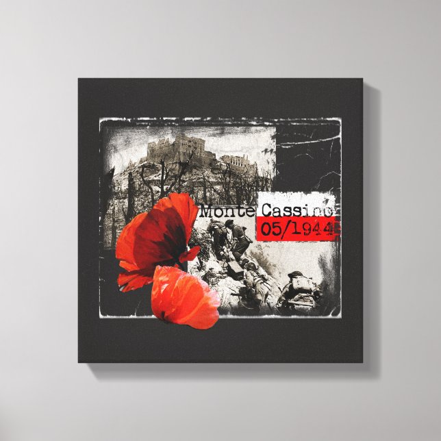 Monte Cassino Battle WW2 Czerwone Maki Poland Canvas Print (Front)