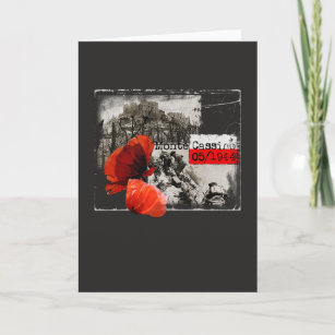 Monte Cassino Battle WW2 Czerwone Maki Poland Card
