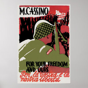 Monte Cassino Poster For your freedom and ours