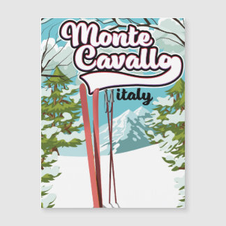 monte cavallo Italy ski poster