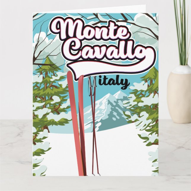 monte cavallo Italy ski poster Card (Front)