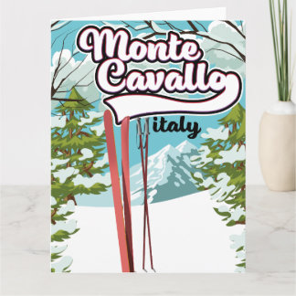 monte cavallo Italy ski poster Card