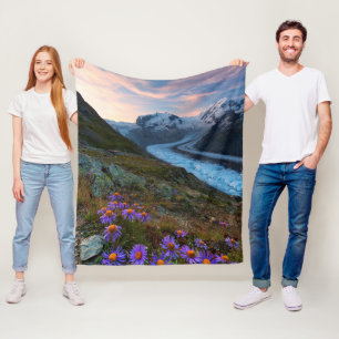 Monte Rosa Glacier Switzerland Fleece Blanket