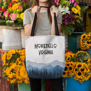 Montebello VA Blue Ridge Mountains Custom Blue Tote Bag
