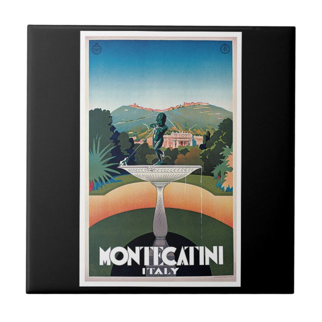 Montecatini, Italy Vintage Travel Poster Tile (Front)