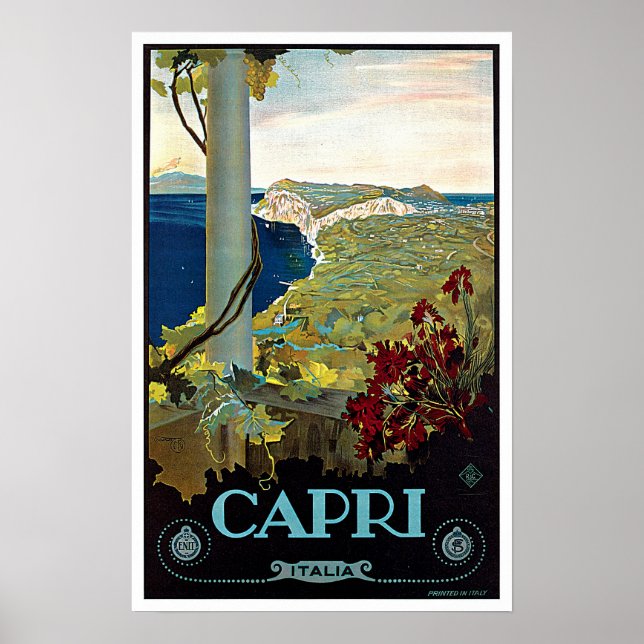 Montecatini Tuscany Italy Vintage Travel Poster (Front)