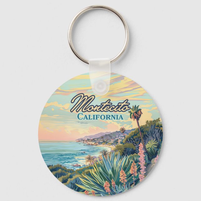 Montecito California Santa Barbara Coastline Keychain (Front)