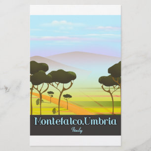 Montefalco, Umbria italy travel poster Stationery