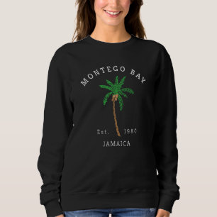 Montego Bay Jamaica Colourful Palm Tree Retro  Art Sweatshirt