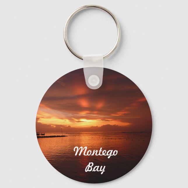 Montego Bay Jamaica Sunset Photo Keychain (Front)