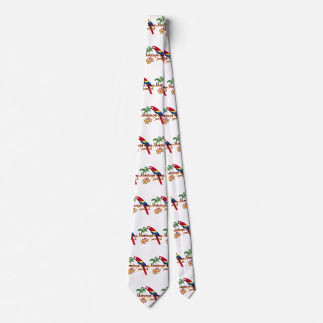 Montego Bay Jamaica Tropical Parrot Tie (Front)