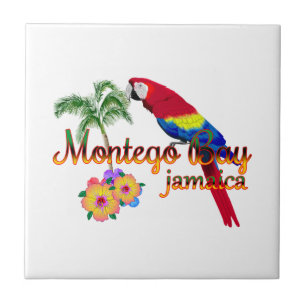 Montego Bay Jamaica Tropical Parrot Tile