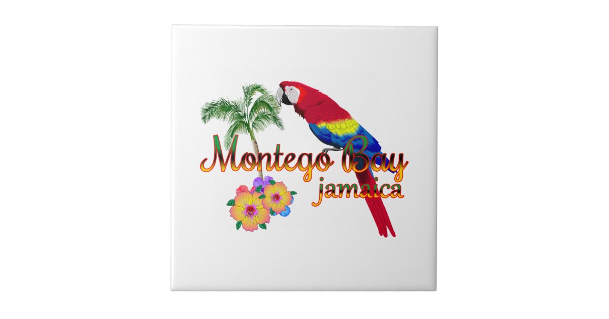 Montego Bay Jamaica Tropical Parrot Tile Zazzle