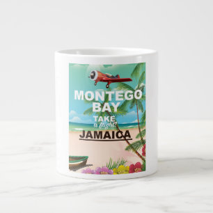 Montego Bay Jamaica vintage travel poster Large Coffee Mug