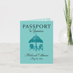 Montego Bay Jamaica Wedding Passport - Teal Invitation