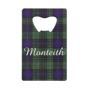 Monteith clan Plaid Scottish kilt tartan Credit Card Bottle Opener